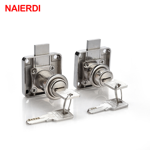 NAIERDI Drawer Lock Wardrobe Cabinet Cam Locks With 2 Keys Same Key Furniture Door Hardware For Office Desk Letter Box Mailbox ► Photo 1/6