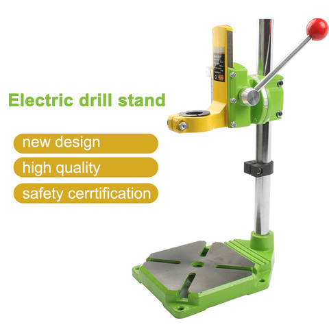 Electric power Drill Press Stand table for Drills Workbench Clamp for Drilling Collet 35 43mm 0 90 degrees Yellow Green ► Photo 1/6