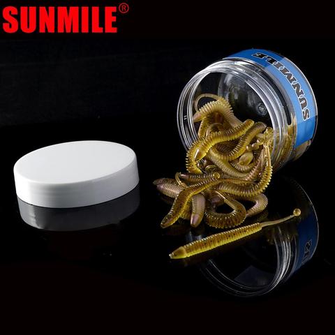 SUNMILE Fishing Lure Fish/ Shrimp Smell Soft Worm 30pcs 1.1g 8cm Rock Lure Wobblers Soft Lure Leurre Souple Carp Pesca Peche ► Photo 1/6