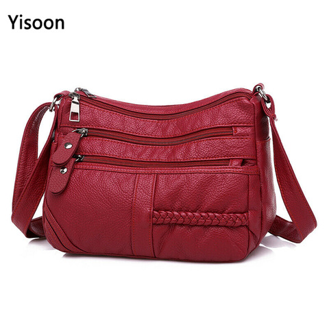 Women's Pu Soft Leather Shoulder Bag Multi-layer Crossbody Bag Luxury Designer Handbag and Purse ► Photo 1/6