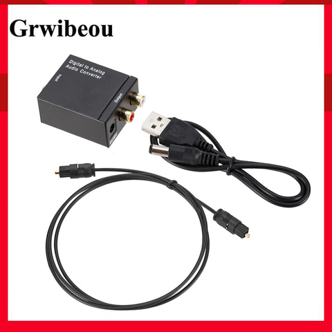Grwibeou USB Digital to Analog DAC Audio Converter Optical Fiber Toslink Coaxial to RCA R/L Audio Decoder SPDIF ATV Amplifier ► Photo 1/6