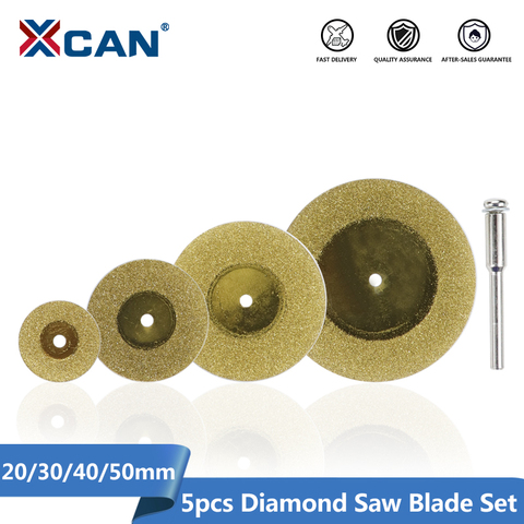 XCAN 1Set Mini Diamond Cutting Disc 20/30/40/50mm with Shank 3mm Mandrel Titanium Coated Circular Saw Blade ► Photo 1/6