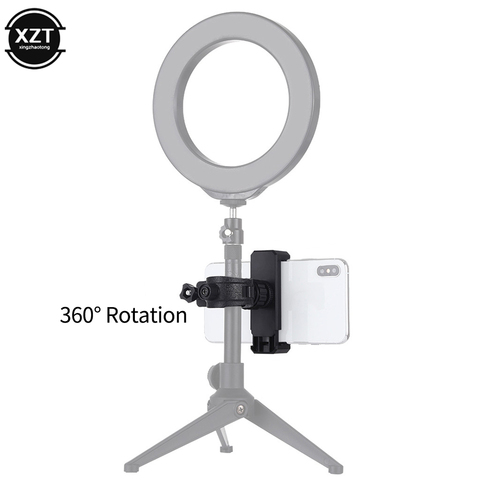 Fashion Automatic clamping 360° Swivel Rotating StandCell Phone Stand Holder For Ring Light Tripod Photography DSLR Camera ► Photo 1/6