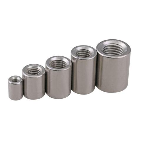 Round Coupling Nuts M3 M4 M5 M6 M8 M10 M12 M14 M16 304 Stainless Steel Extend Long Round Coupling Nut Connection Thread Nut ► Photo 1/6