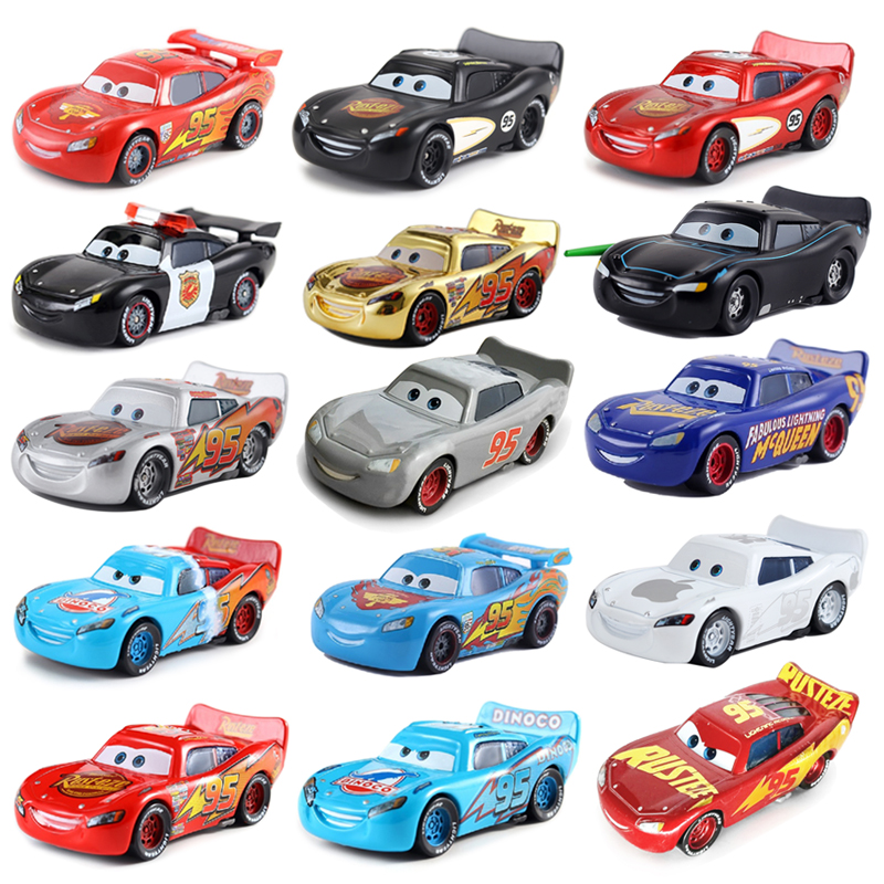 Disney Pixar Cars 2 & 3 Police Lightning McQueen 1:55 Toy Car Model ...