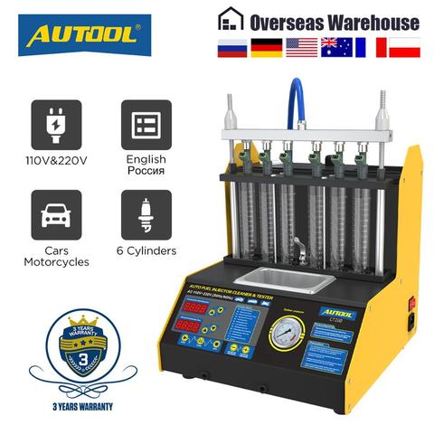 AUTOOL CT200 Gasonline Nozzle Cleaner Fuel Injectors Car Motorcycle Auto Ultrasonic Injector Cleaning Tester Machine PK CNC602A ► Photo 1/6