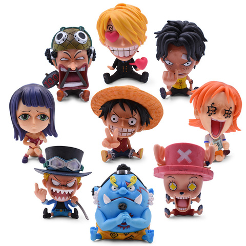 10 Pcs One Piece Luffy Zoro Nami Usopp Chopper Brook Japanese Anime Figures  Toys