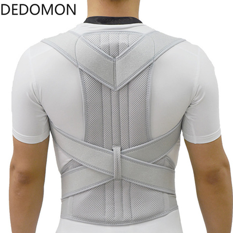 Silver Posture Corrector Scoliosis Back Brace Spine Corset Belt Shoulder Therapy Support Poor Posture Correction Belt Men ► Photo 1/6