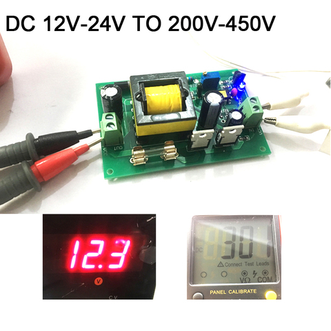 DC-DC boost Converter module DC 12V-24V to 200V -450V 300V 400V Voltage Regulated adjustable Power charging f/ nixie clock glow ► Photo 1/5