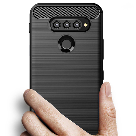 For LG K50s Q70 G8X V50s V40 V35 V30S V50 Plus ThinQ Case Carbon Fiber Cover Full Protection Phone Case Cover Shockproof Bumper ► Photo 1/6