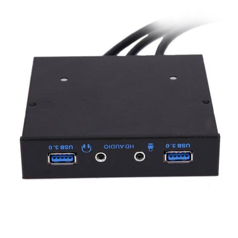 3.5 inch 20Pin to 2 USB 3.0 Port HUB HD Audio PC Floppy Expansion Front Panel add 2xUSB3.0-Port Hub and HD Audio Port to Desktop ► Photo 1/6