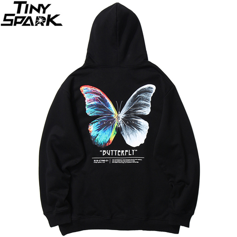 2022 Men Hip Hop Sweatshirt Hoodie Color Butterfly Streetwear Harajuku Pullover Hoodie Cotton Fleece Winter Autumn Black Hoodie ► Photo 1/6