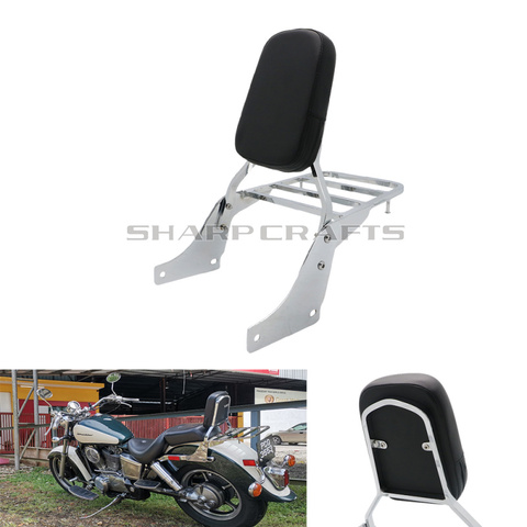 Motorcycle Backrest Sissy Bar w/ Luggage Rack Pad For Honda Shadow VT1100 Spirit T VT1100C2 SABRE VT1100C ACE Tour ► Photo 1/6