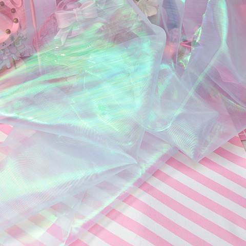 100*150CM  Iridescent Tulle Organza Fabric Backdrops DIY For Theme Mermaid Unicorn Wedding Tablecover Decor Party ► Photo 1/6