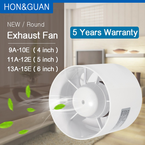 Round Duct Fan Booster Ventilator 220V Ventilation Air Extractor for Window Bathroom Toilet Kitchen Exhaust Fan 4'' 5'' 6''Vent ► Photo 1/6