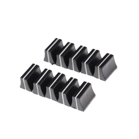 Black 10pcs Slide Potentiometer Mixer Fader Knob 19mmLx12mm W for 4mm Shaft WF Switch Cap ► Photo 1/6