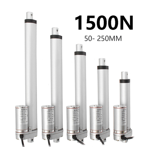 Metal gear electric Linear actuator 12V linear motor moving distance stroke 50mm 100mm 150mm 200mm 250mm 30W 2.5A max 1500N ► Photo 1/6