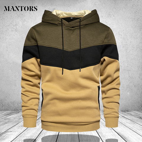 Men Hoodies Sweatshirts Patchwork 2022 Autumn Casual Hoodie Male Thick Hoodies Hip Hop Streetwear Hooded Pullover Men Clothing ► Photo 1/6