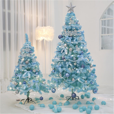 1pc Christmas Tiffany Blue Simulation Cedar 0.6m Falling Snow Flocking Christmas Tree Package Decoration Supplies KK46 ► Photo 1/6