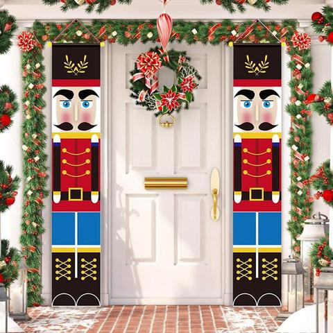 FENGRISE Nutcracker Soldier Banner Christmas Door Curtain Merry Christmas Decoration for Home Xmas Navidad 2022 New Year Gifts ► Photo 1/6