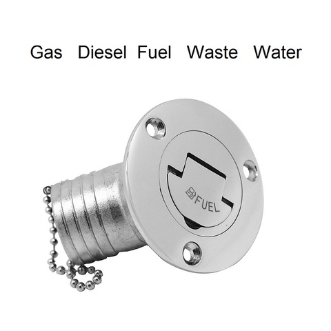 45 Degree Stainless Steel 316 Deck Filler Cap GAS DIESEL FUEL WASTE WATER 38mm 50mm Marine Boat Yacht Hardware Deck Filler ► Photo 1/6