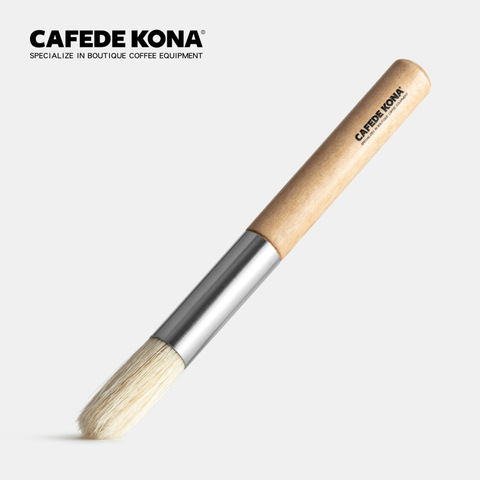 CAFEDE KONA Wooden handle cleaning brush grinder cleaning brush cafe bar household coffee brush ► Photo 1/6