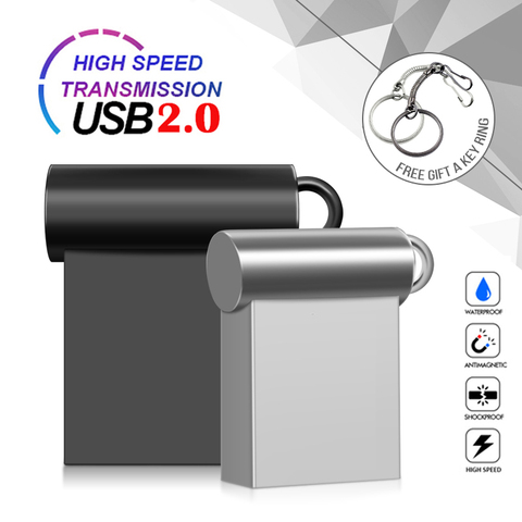 New Super Mini Metal Usb Flash Drive 4G 8G 16G Pen Drive 32GB High Speed Memory Stick U Disk 64G Pendrive 2.0 Memoria Usb ► Photo 1/6