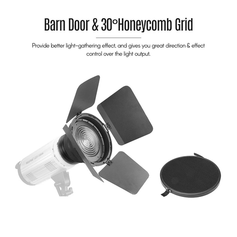 NiceFoto FD-110 Fresnel Mount Light Focusing Adapter for Bowens Mount LED Video Lightwith Lights Honeycomb Grids Barn Doors ► Photo 1/6