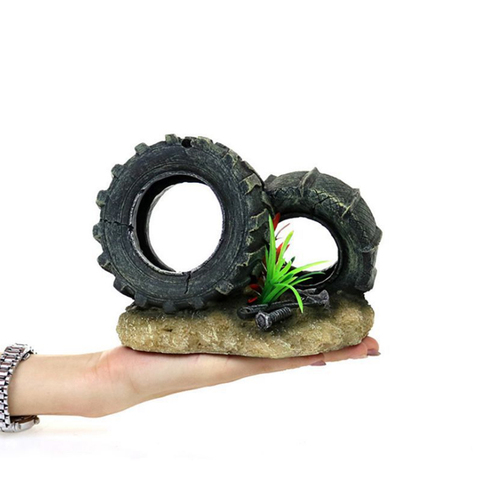 Aquarium Accessories Decorative Resin Tires Simulation Water Plants Aquarium Beautification Fish Tank Landscaping Crafts ► Photo 1/6