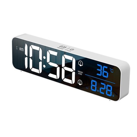 Rechargeable Digital Alarm Clock Sound-Activated Dual Alarm LED Clock Snooze Temperature Music Table Clock for Living Room Decor ► Photo 1/6