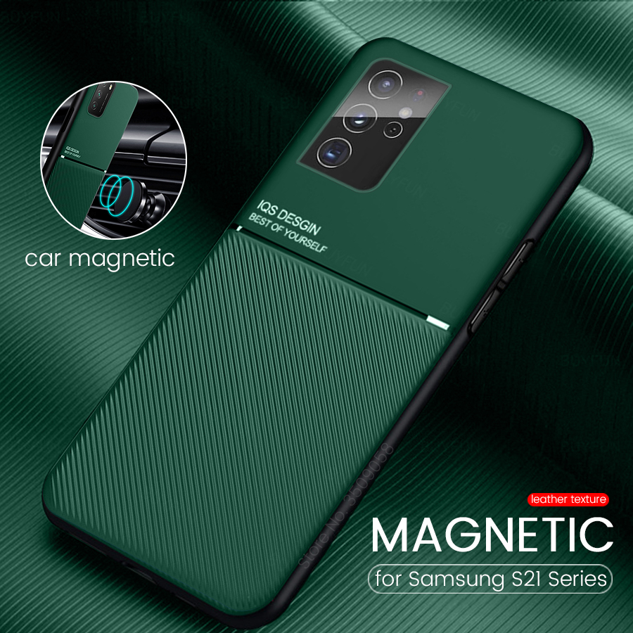 Buy Online S 21 Case Leather Texture Car Magnetic Holder Phone Covers For Samsung Galaxy S21 Plus Ultra Slim Matte Silicon Shockproof Coque Alitools