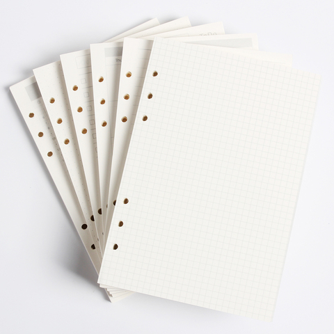 Classic 6 holes binder notebook inner paper core/refilling inner papers:line,grid,dots,list,daily weekly monthly planner A5 A6 ► Photo 1/6