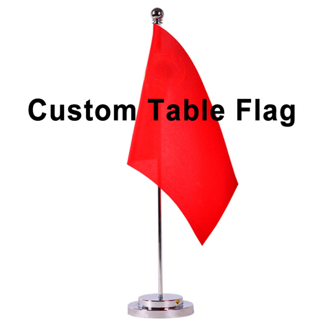 Custom Table Flag Office Desk Banner Including Flagpole Base Flag Size 8.3''x5.5'' 21x14CM ► Photo 1/6
