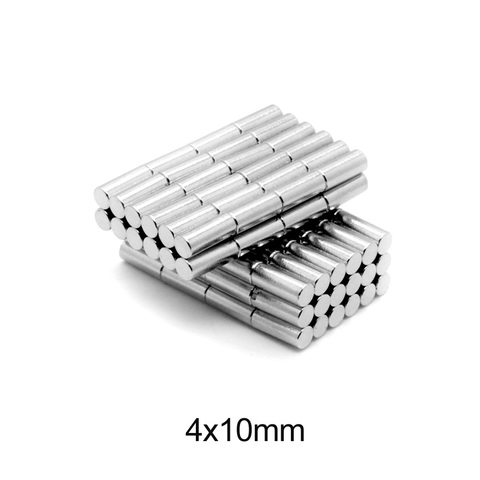 20~500PCS 4x10 Strong Cylinder Rare Earth Magnet 4mmx10mm Round Neodymium Magnets 4x10mm N35 Mini Small Fridge Magnet Disc 4*10 ► Photo 1/6