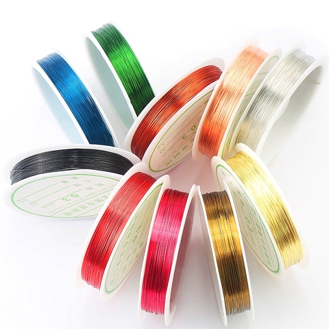 0.3mm/0.4mm Multicolor copper wire Beading Wire Beading thread Jewelry Cord String cord Beading line DIY Craft Making 11 colors ► Photo 1/5