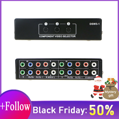 Buy Online 3 Way Component Av Switch Selector 3in1 Output Switcher For Tv Xbox 360 Wii Ps2 Ps3 Component Av Switch Selector 3 Cut 1 Output Alitools