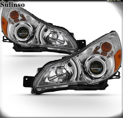 Sulinso Fits For Chrome 2010 2011 2012 2013 2014 Subaru-Legacy Outback Headlights Headlamps 10-14 Driver + Passenger Side ► Photo 1/5