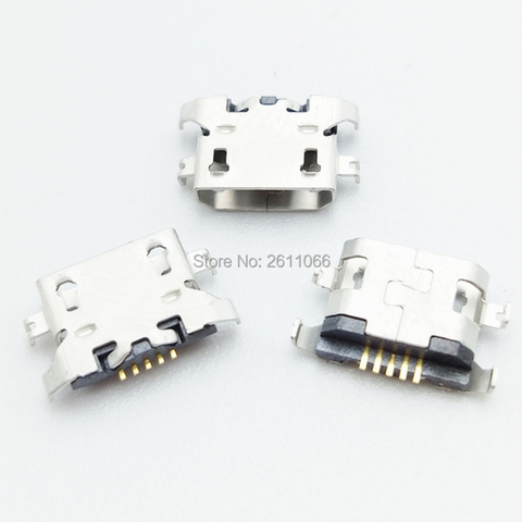 100pcs Micro USB 5pin heavy plate 1.28mm 1.27 Flat mouth without curling Female Connector For lenovo Mobile Phone Mini USB Jack ► Photo 1/1