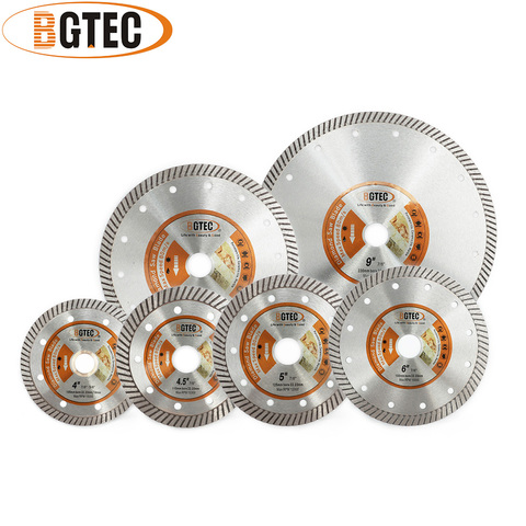 BGTEC 1pc 4'' 4.5'' 5'' 6'' 7'' 9'' Diamond Hot Pressed Superthin Diamond Turbo Blade Super-Thin diamond turbo cutting blades ► Photo 1/6