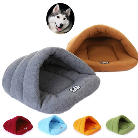 Warm Soft Polar Fleece Dog Beds Winter Warm Pet Heated Mat Slippers Beds Kennel House for Cats Sleeping Bag Nest Cave Bed ► Photo 1/6