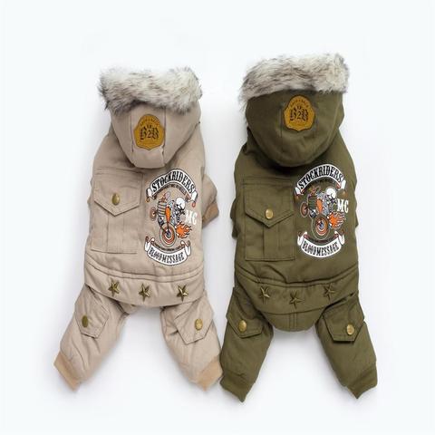 New Thickness Hooded Driver Style Pet Dogs Four Legs Cotton Winter Coat  Free Shiping By CPAM Warm Small Puppy Dogs Clothing ► Photo 1/6