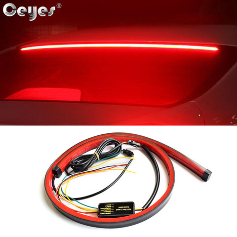 Ceyes Car Styling Trunk Tail Brake Light High Mount Additional Stop Rear Tail LED Strip Running Turn Signal Accessories For Auto ► Photo 1/6