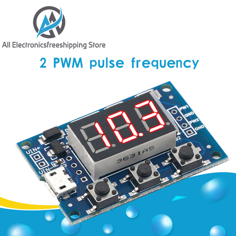 Micro USB DC 2CH Adjustable PWM Signal Generator Duty Cycle Pulse Frequency Module Digital LED Display Tube DC 5V 12V 24V DIY ► Photo 1/6