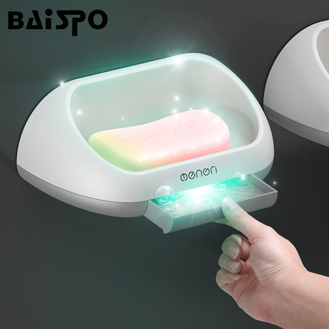 BAISPO Drainge Soap Holder box stand for Soap dish for Bathroom storage case creative Soap Tray home Bathroom Accessories Sets ► Photo 1/6