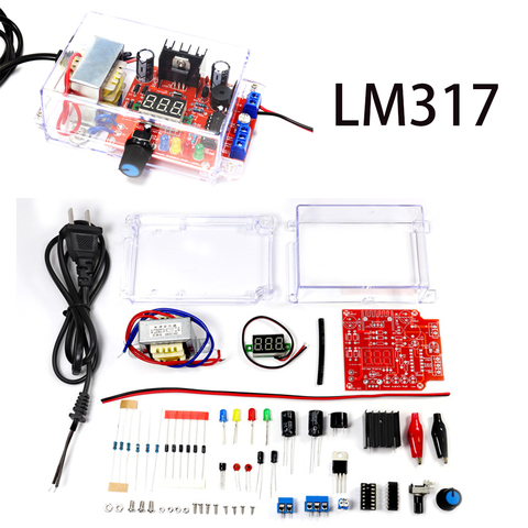 New LM317 Adjustable power supply diy electronic kit set  220V TO DC1.25-12V Voltmeter Welding training ► Photo 1/6