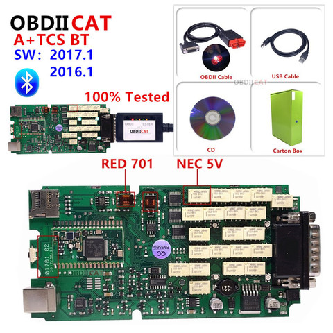 Red 701 2016R1 2016.00/2015R3 Keygen Single Green PCB tcs OBDIICAT-CDP OBDII interface CAR/TRUCK Diagnostic tool Auto Scanner ► Photo 1/4