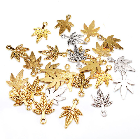 Wholesale Price Tibetan Silver Plated Maple Leaf Spacer Beads Pendant Retro Leaves Leaf Charm Pendant Charms Diy Jewelry Making ► Photo 1/6