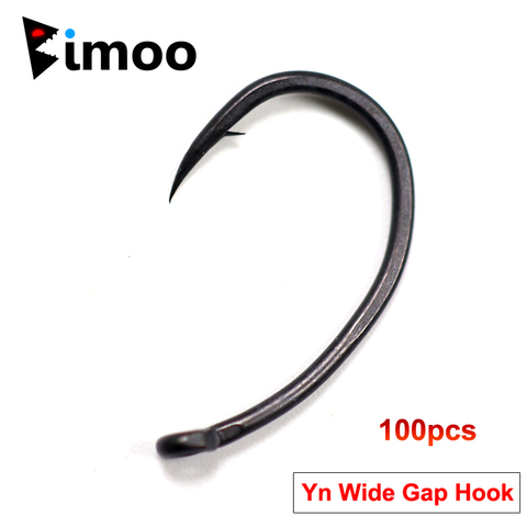 Bimoo 100pcs Teflon Coating Carp Hooks Yn High Carbon Steel Matt