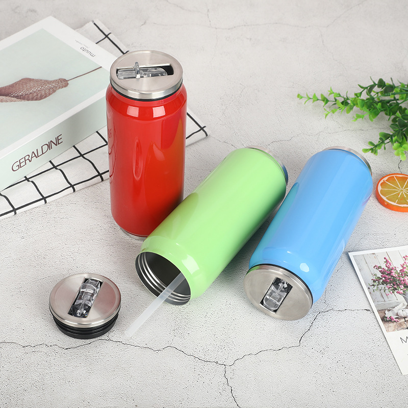 500ml Kids Thermos Mug With Straw Stainless Steel Vacuum Flasks