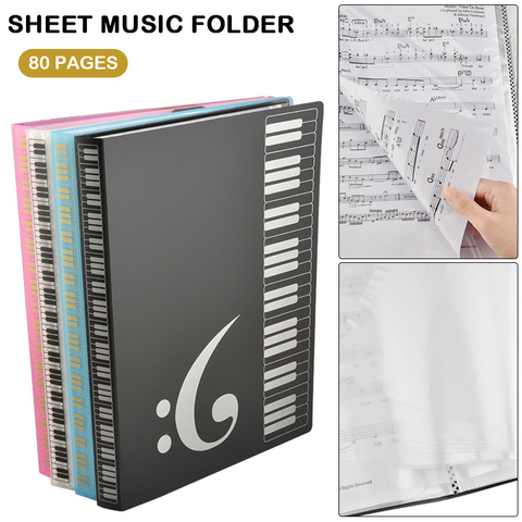 80 Pages A4 Piano Paper Sheets Document File Organizer Folder Five-line Clip Music Score Accessories ► Photo 1/6
